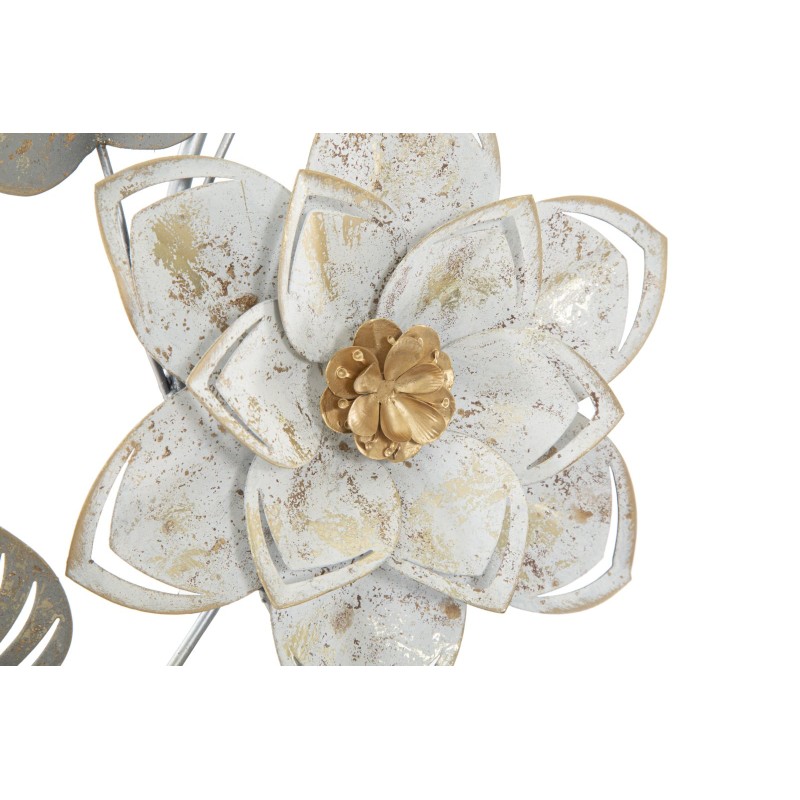 Panel de pared de hierro forjado ártico – 39x67 cm – Elegante estampado floral Glam