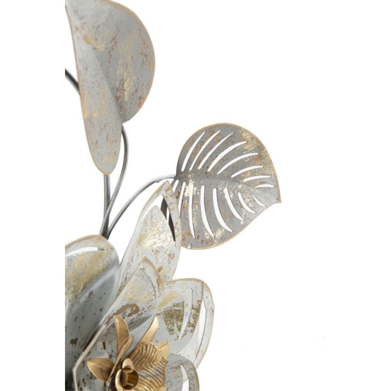 Panel de pared de hierro forjado ártico – 39x67 cm – Elegante estampado floral Glam