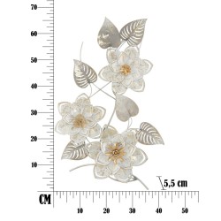 Panel de pared de hierro forjado ártico – 39x67 cm – Elegante estampado floral Glam