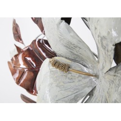 Letrero de pared de hierro Ramo – 83x55 cm – Flor metálica elegante y refinada