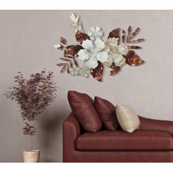 Letrero de pared de hierro Ramo – 83x55 cm – Flor metálica elegante y refinada