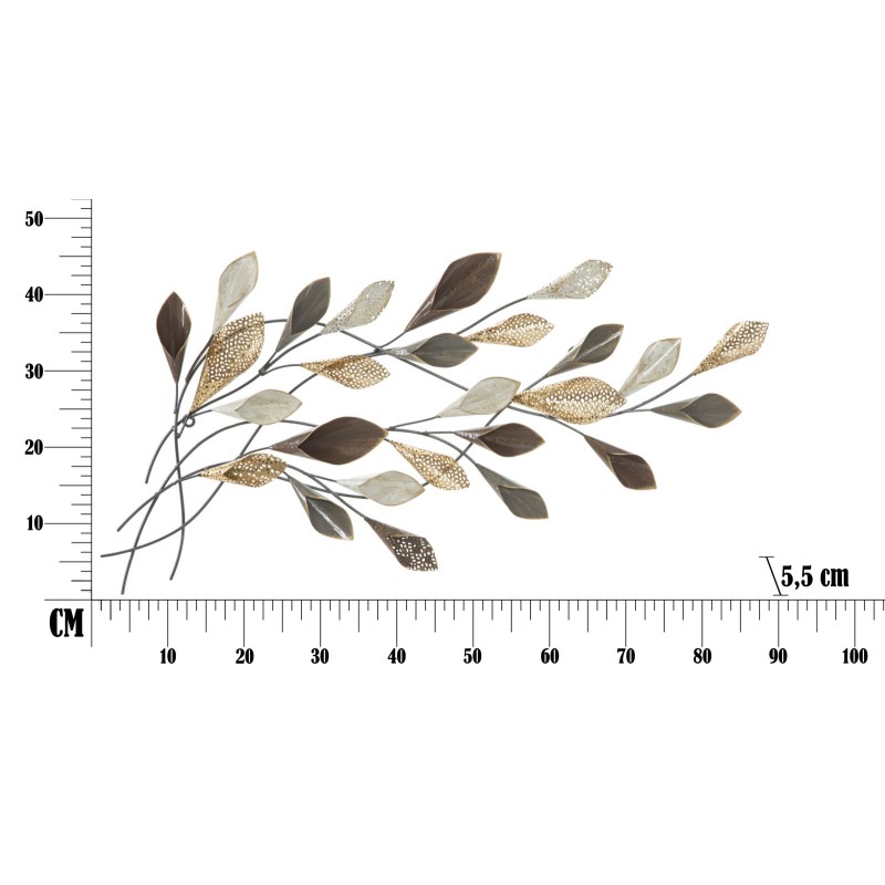 Panel de pared de hierro Ramo – 46x87 cm – Diseño natural, glamuroso y elegante