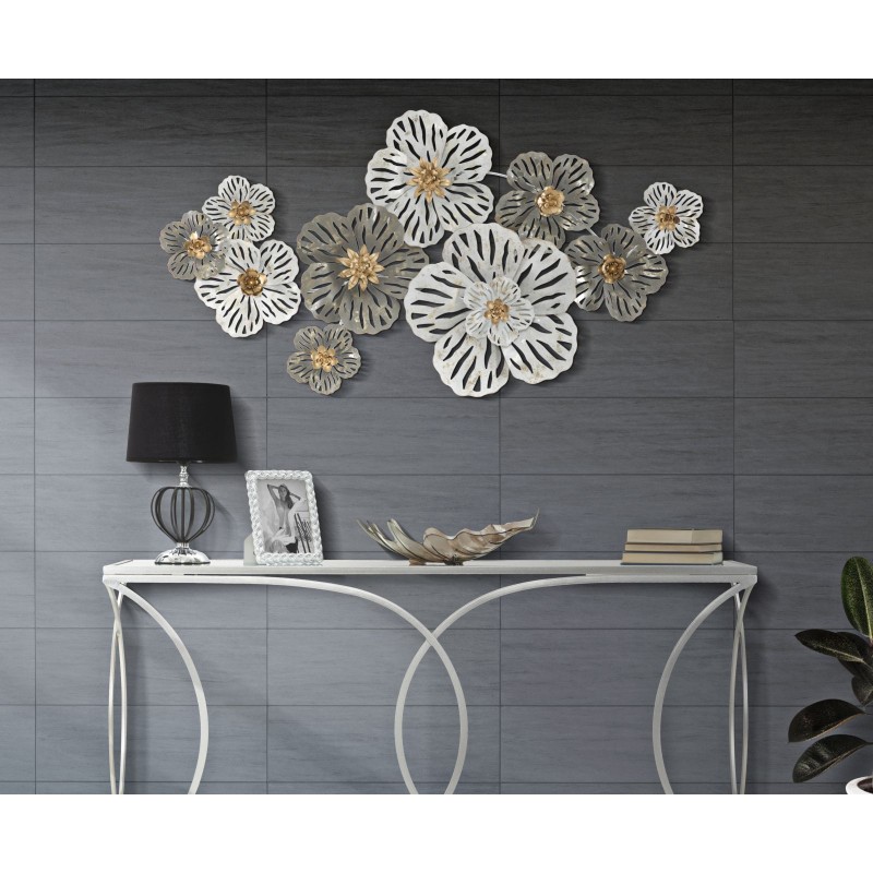 Panel de pared de hierro Lory – 140x74 cm – Espectacular estructura metálica glamurosa