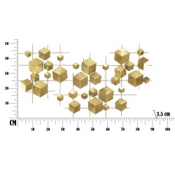 Panel de pared abstracto de hierro – 90x50 cm – Composición artística moderna y glamurosa