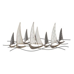 Panel mural de hierro Regata – 100x44 cm – Estilo náutico industrial