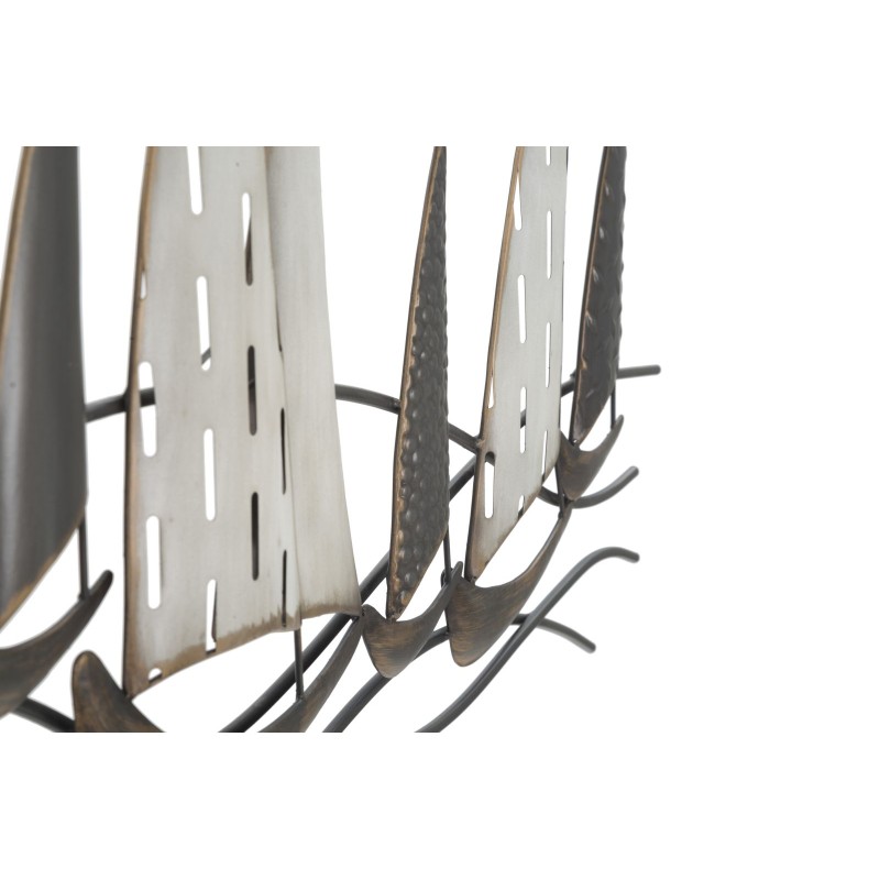 Panel mural de hierro Regata – 100x44 cm – Estilo náutico industrial