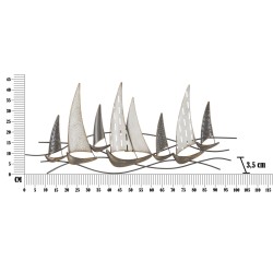 Panel mural de hierro Regata – 100x44 cm – Estilo náutico industrial