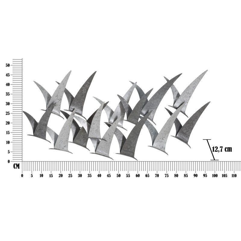 Panel mural de hierro Gabbiani – 93x47 cm – Estilo industrial inspirado en el taller