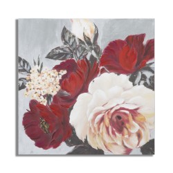 Cuadro floral cuadrado hecho a mano – 90x90 cm – Elegante decoración pintada a mano