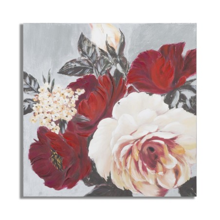 Cuadro floral cuadrado hecho a mano – 90x90 cm – Elegante decoración pintada a mano