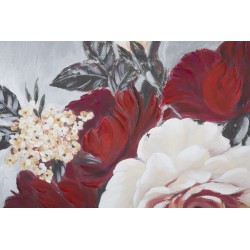 Cuadro floral cuadrado hecho a mano – 90x90 cm – Elegante decoración pintada a mano