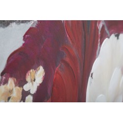 Cuadro floral cuadrado hecho a mano – 90x90 cm – Elegante decoración pintada a mano