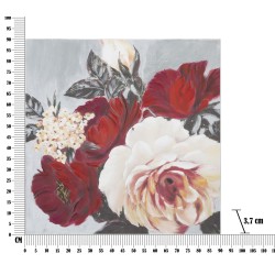 Cuadro floral cuadrado hecho a mano – 90x90 cm – Elegante decoración pintada a mano