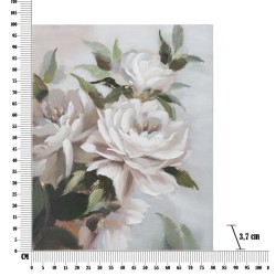 Cuadro artesanal con flores y hojas – 100x80 cm – Estilo glamuroso natural