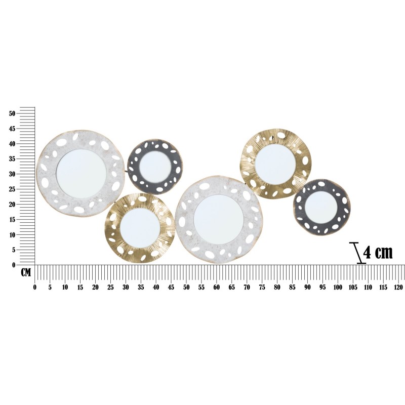 Panel de pared Gloty Iron – Modelo B – 104x45 cm – Diseño metálico dorado glamuroso