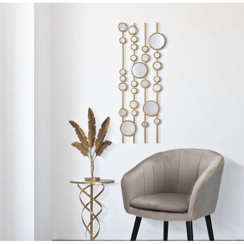 Panel de pared pequeño con espejo – 35x90 cm – Reflejos glamurosos y elegancia en la pared