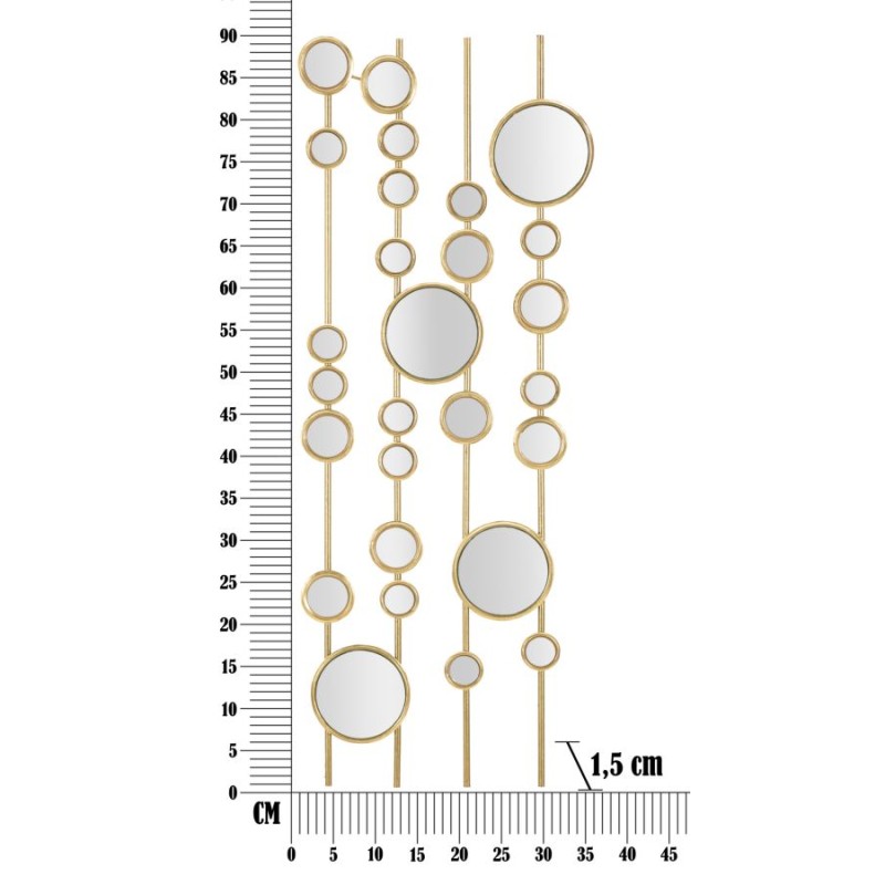 Panel de pared pequeño con espejo – 35x90 cm – Reflejos glamurosos y elegancia en la pared