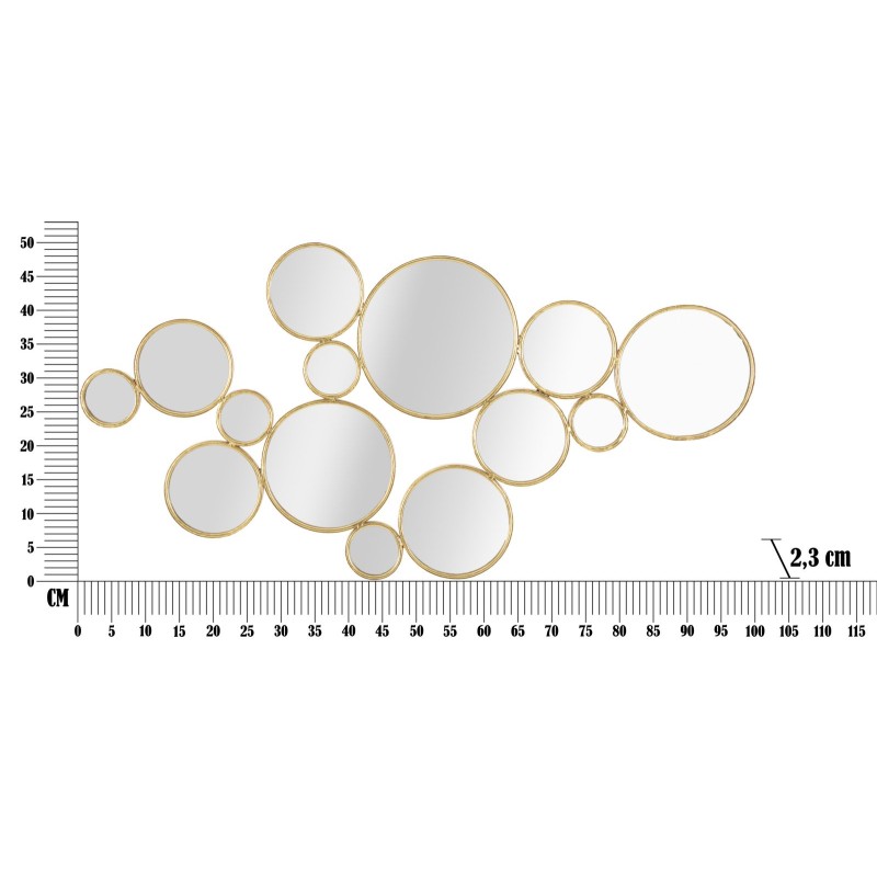 Panel de pared con espejos – 100x51 cm – Decoración glamurosa, elegante y moderna