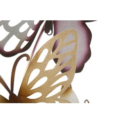 Panel de pared con mariposas doradas y burdeos – 59x111 cm – Decoración de pared de estilo glamuroso y ligero