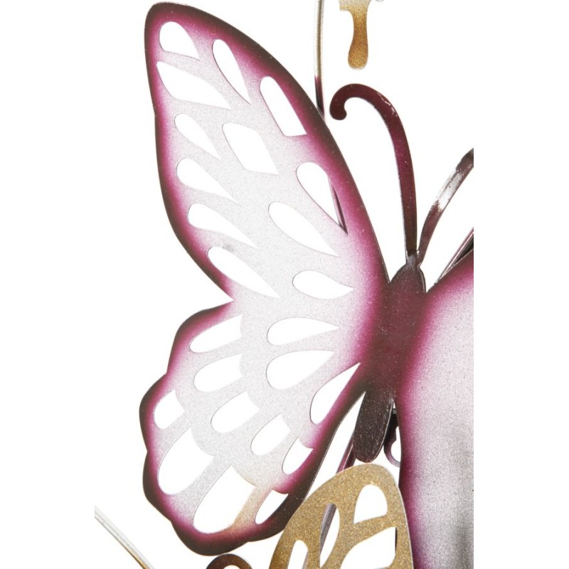 Panel de pared con mariposas doradas y burdeos – 59x111 cm – Decoración de pared de estilo glamuroso y ligero