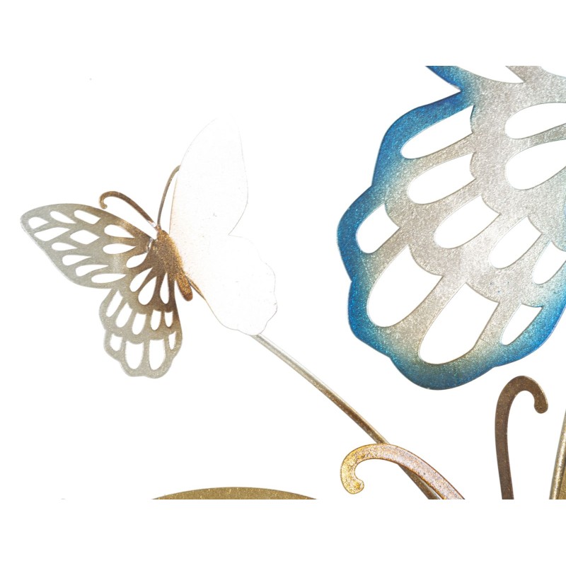 Panel mural de mariposas doradas y azul claro – 59x111 cm – Decoración Poética y Glamurosa