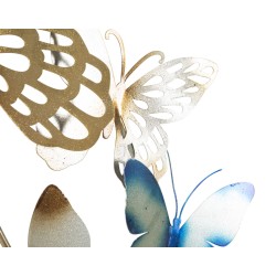 Panel mural de mariposas doradas y azul claro – 59x111 cm – Decoración Poética y Glamurosa