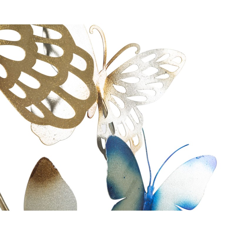 Panel mural de mariposas doradas y azul claro – 59x111 cm – Decoración Poética y Glamurosa