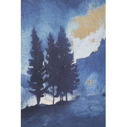 Lámina decorativa de árbol de montaña – 80x120 cm – Paisaje de glamour refinado