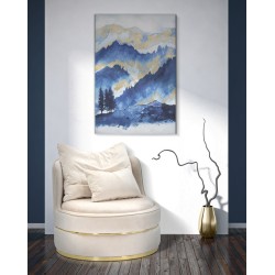 Lámina decorativa de árbol de montaña – 80x120 cm – Paisaje de glamour refinado