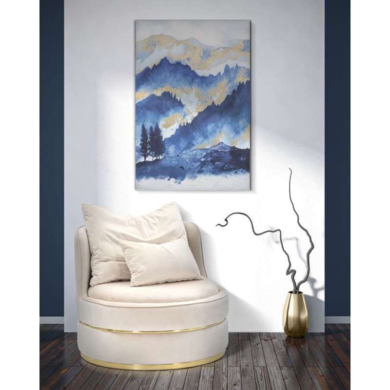 Lámina decorativa de árbol de montaña – 80x120 cm – Paisaje de glamour refinado
