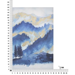 Lámina decorativa de árbol de montaña – 80x120 cm – Paisaje de glamour refinado