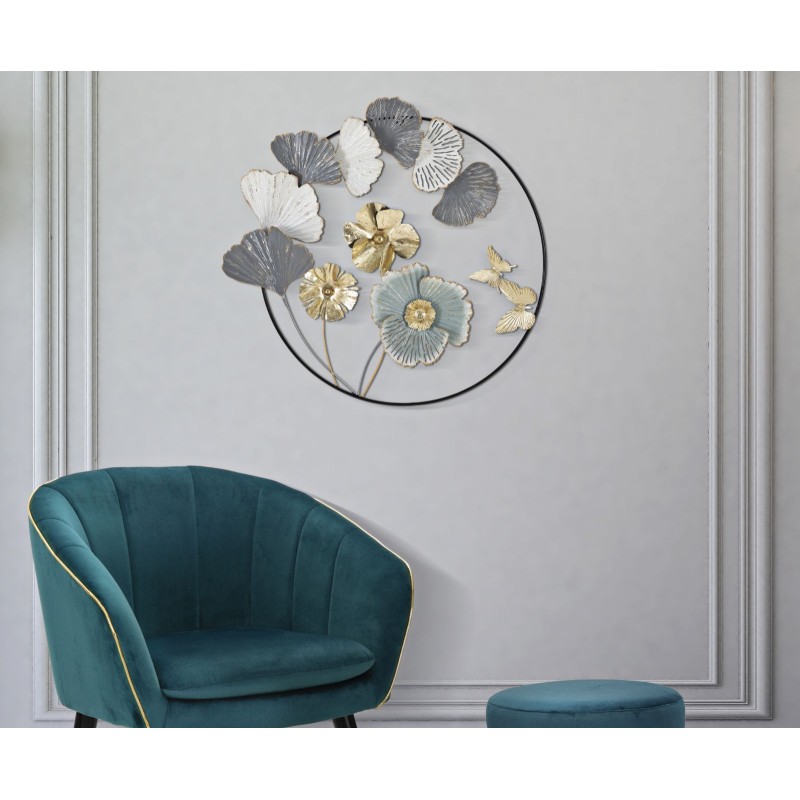 Panel mural redondo Campur – 78x74 cm – Metal elegante y refinado