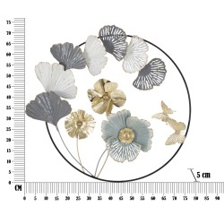 Panel mural redondo Campur – 78x74 cm – Metal elegante y refinado