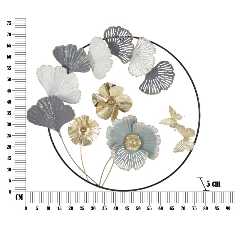 Panel mural redondo Campur – 78x74 cm – Metal elegante y refinado