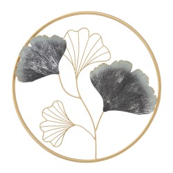 Panel mural floral de hierro forjado – Ø45 cm – Elegancia natural y glamurosa