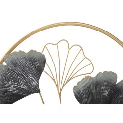 Panel mural floral de hierro forjado – Ø45 cm – Elegancia natural y glamurosa