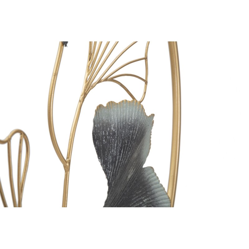 Panel mural floral de hierro forjado – Ø45 cm – Elegancia natural y glamurosa