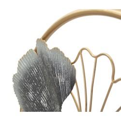 Panel mural floral de hierro forjado – Ø45 cm – Elegancia natural y glamurosa