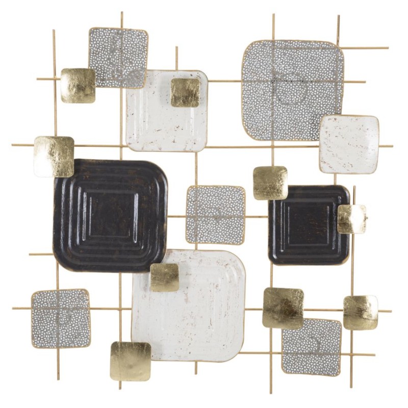 Cubos decorativos de pared de hierro – 80x80 cm – Diseño geométrico moderno y glamuroso