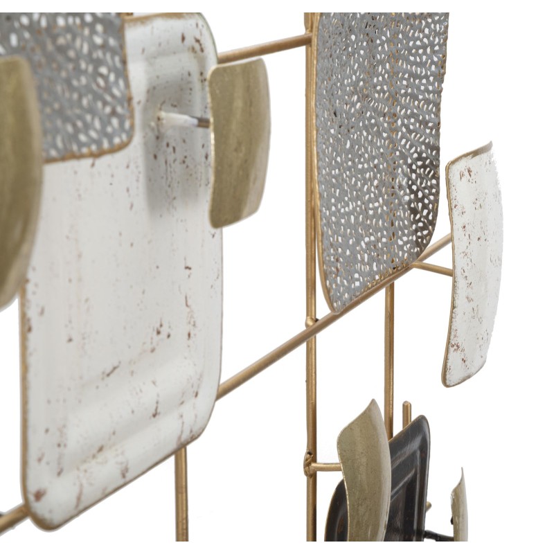 Cubos decorativos de pared de hierro – 80x80 cm – Diseño geométrico moderno y glamuroso