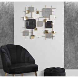 Cubos decorativos de pared de hierro – 80x80 cm – Diseño geométrico moderno y glamuroso