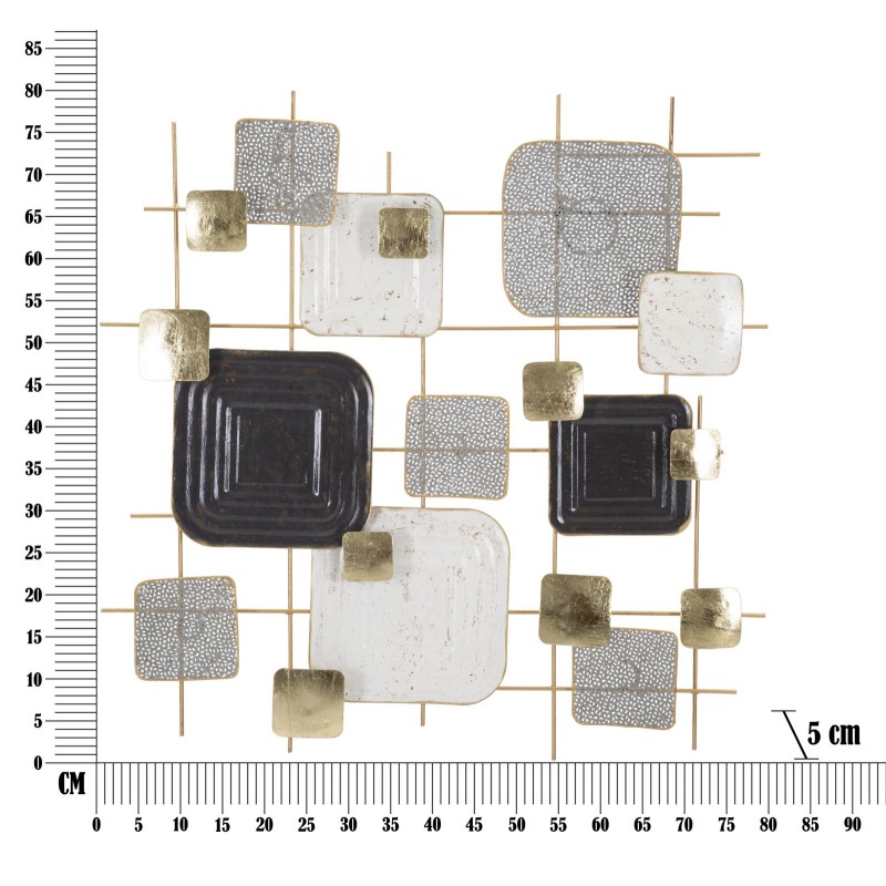 Cubos decorativos de pared de hierro – 80x80 cm – Diseño geométrico moderno y glamuroso