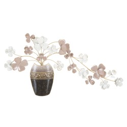 Jarrón de pared de hierro – 87x46 cm – Decoración glamurosa, elegante y botánica