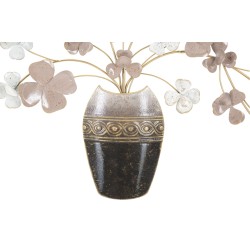 Jarrón de pared de hierro – 87x46 cm – Decoración glamurosa, elegante y botánica