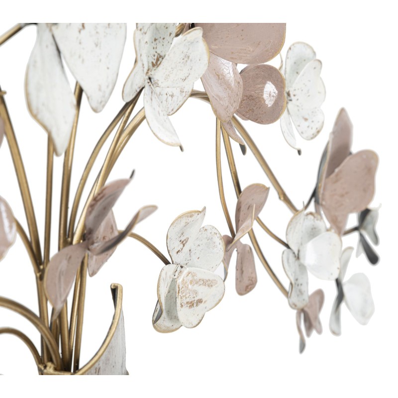 Jarrón de pared de hierro – 87x46 cm – Decoración glamurosa, elegante y botánica