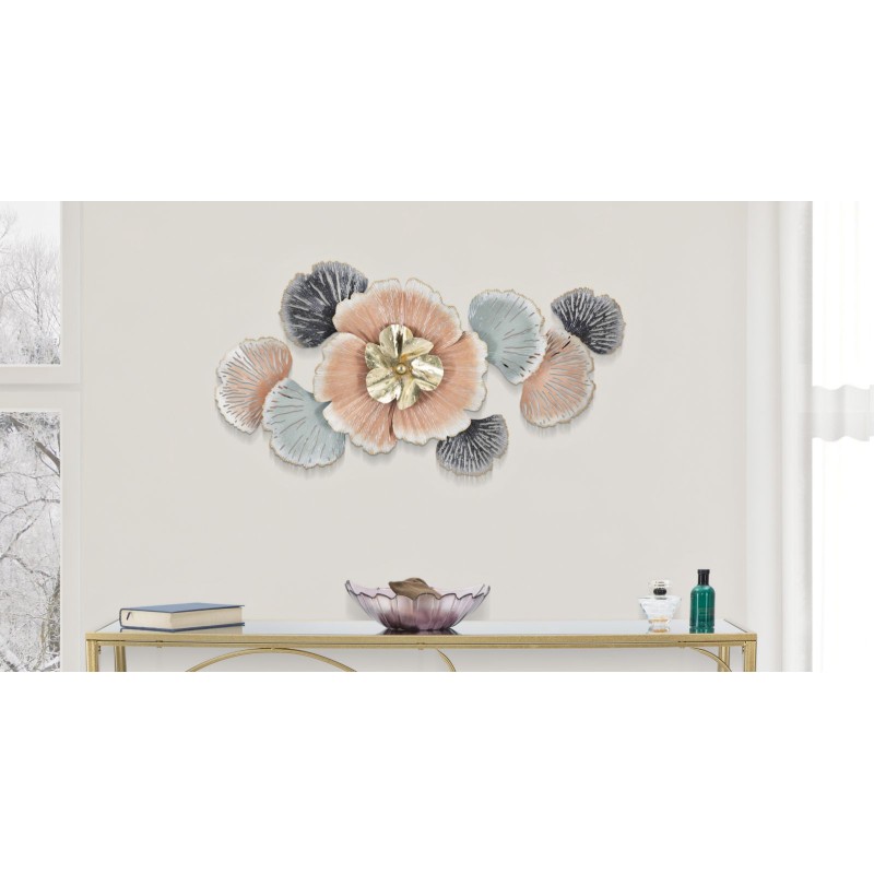 Panel de pared de hierro Soty – 93x53 cm – Estilo floral Glam refinado