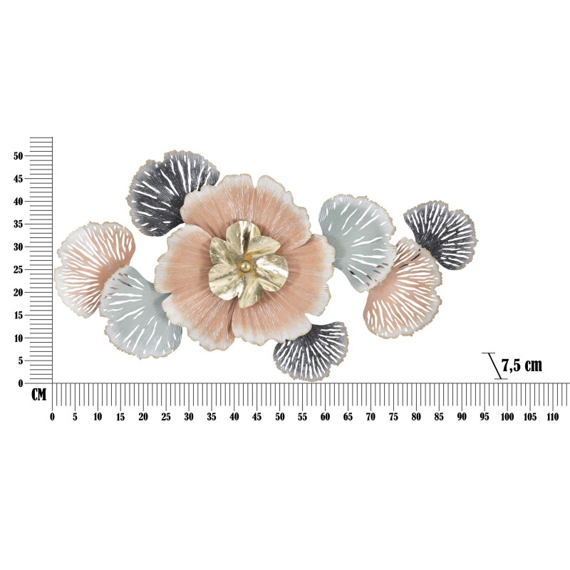 Panel de pared de hierro Soty – 93x53 cm – Estilo floral Glam refinado