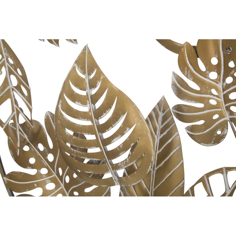 Panel de pared redondo estilo jungla – Ø80 cm – Metal glamuroso natural y exótico