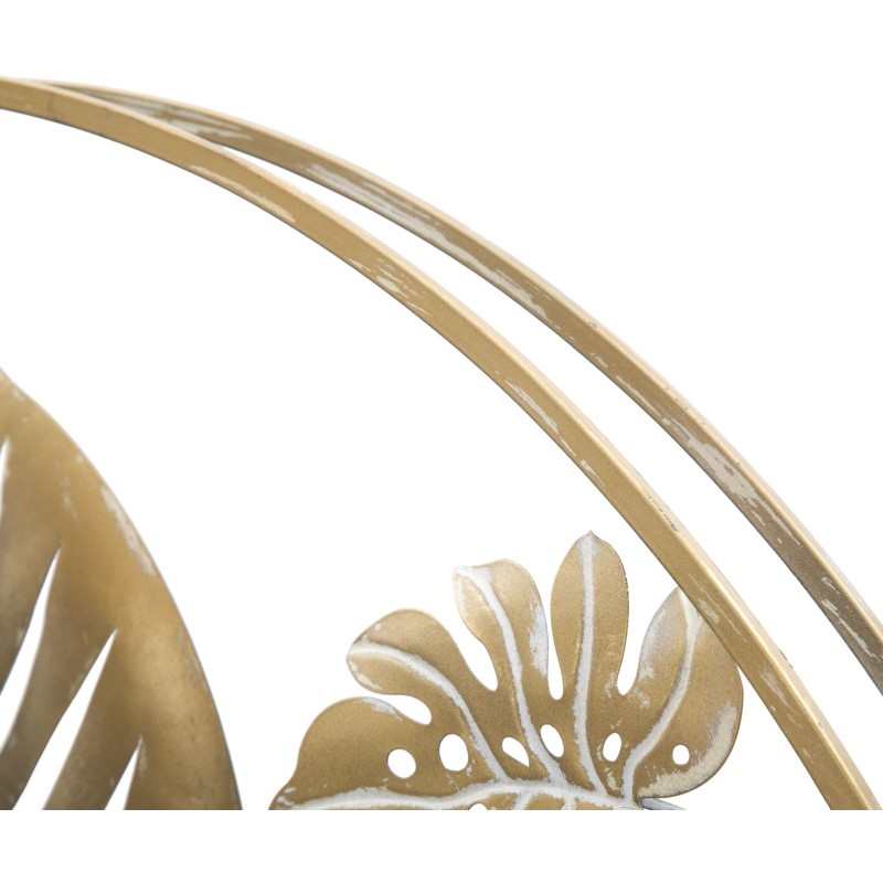 Panel de pared redondo estilo jungla – Ø80 cm – Metal glamuroso natural y exótico