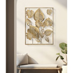 Panel rectangular de pared estilo jungla – 60x80 cm – Decoración glamurosa de estilo tropical